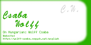 csaba wolff business card